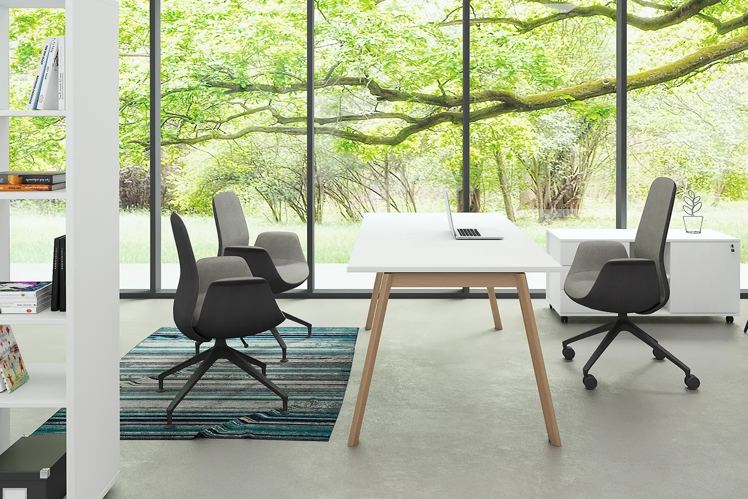 Кабинет руководителя ARTWOOD EXECUTIVE. Стол письменный, тумба мобильная
