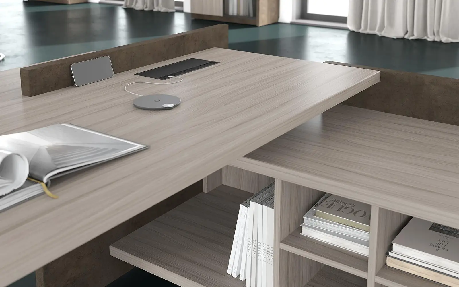Кабинет руководителя WOOD&STONE (Вуд энд Стоун). Элемент стола для руководителя