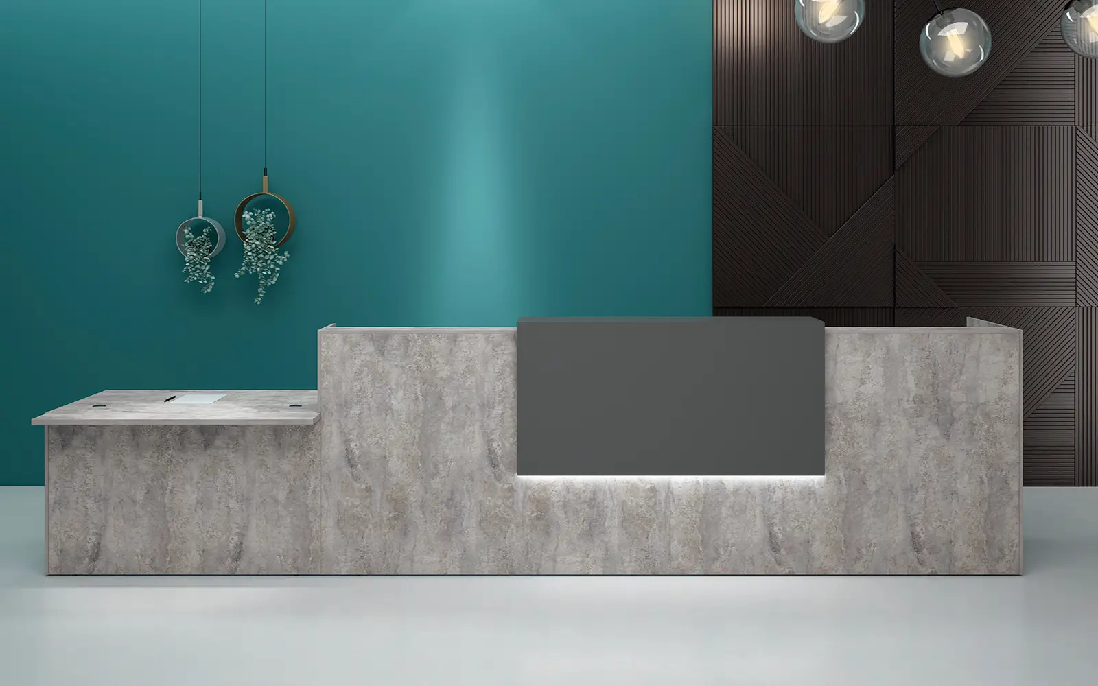 Ресепшн LOUNGE. Стойка ресепшн прямая с подсветкой