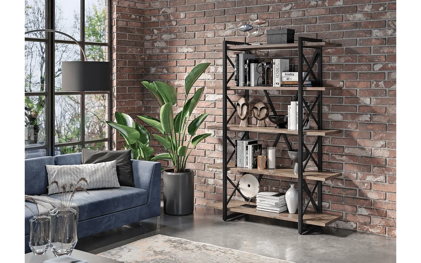 Мебель для персонала LOFT. Стеллаж высокий в стиле ЛОФТ