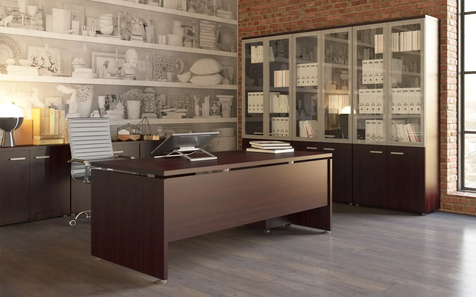 Кабинет руководителя GRAND. Стол руководителя, шкафы для документов