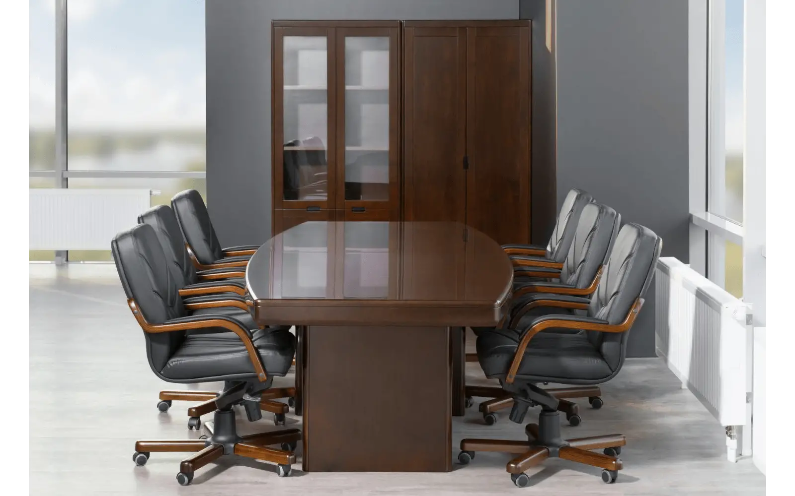 Кабинет руководителя ZARAGOZA WALNUT. Стол переговоров. Вид 1