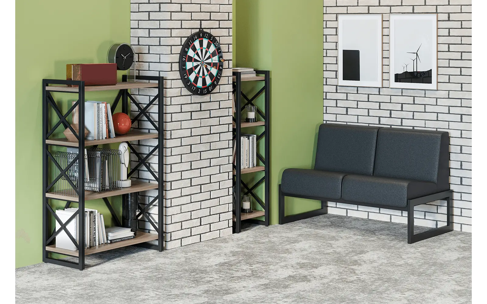 Мебель для персонала LOFT. Стеллаж средний в стиле ЛОФТ