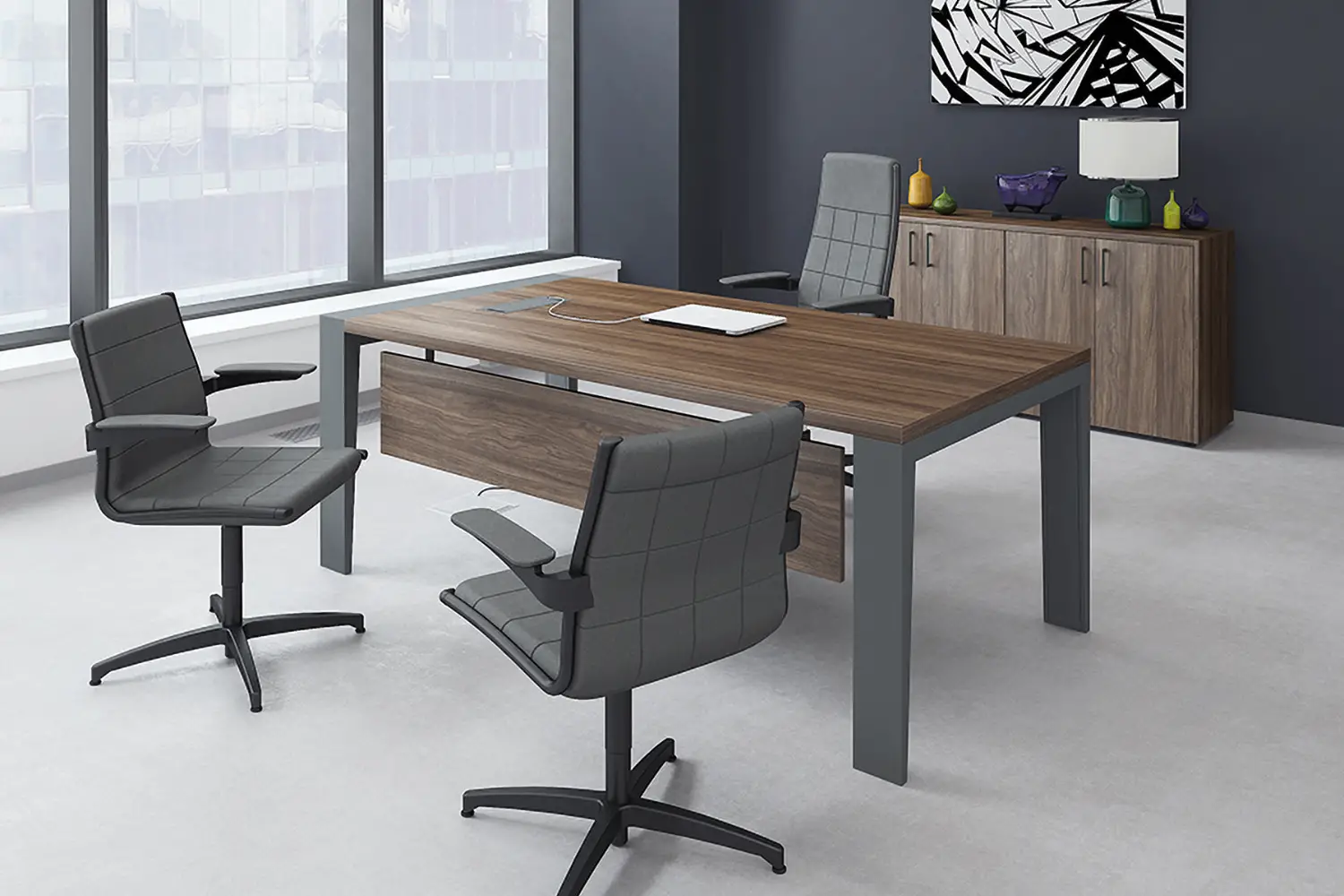 Кабинет руководителя MAHIA EXECUTIVE. Стол письменный, шкаф низкий