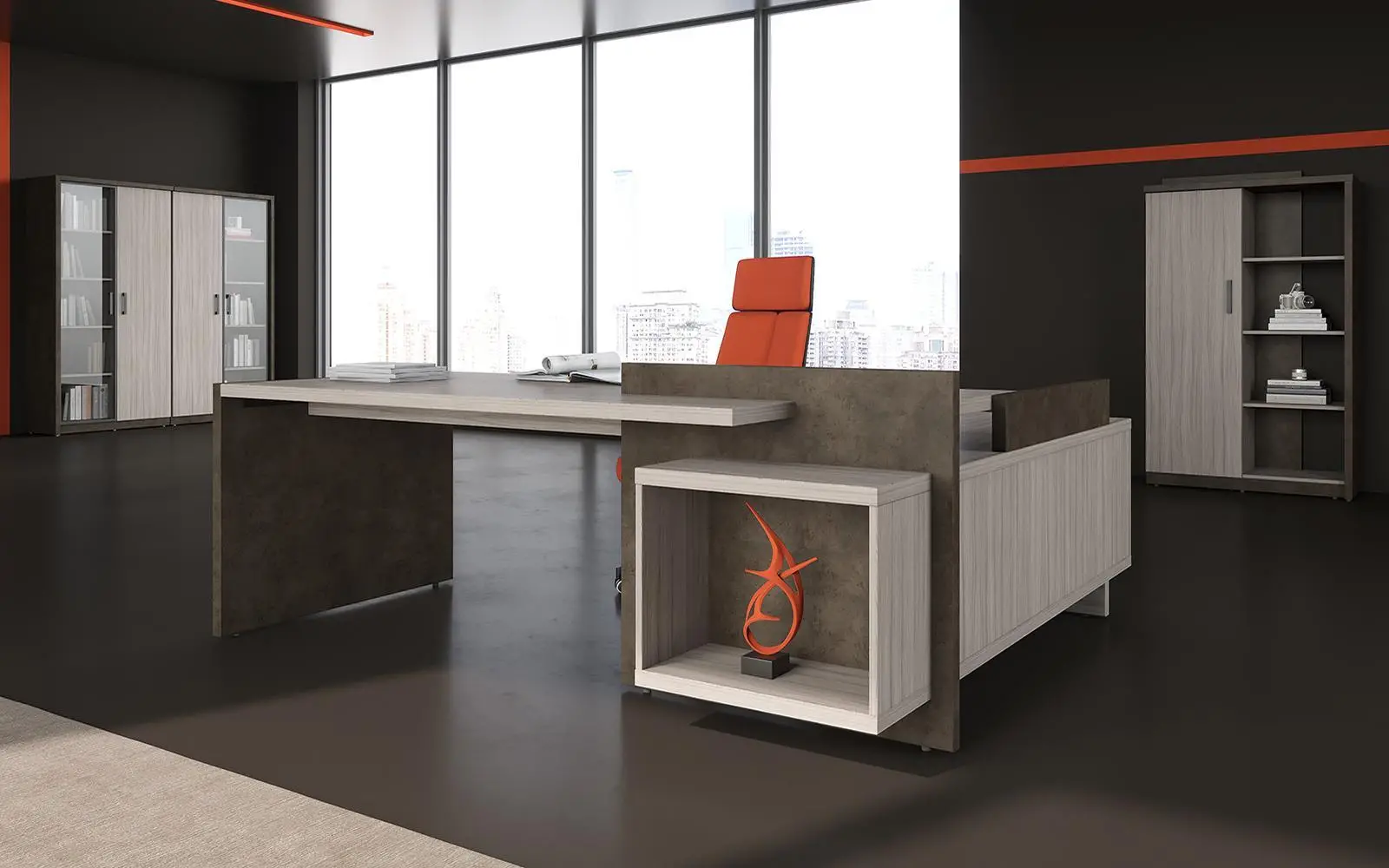 Кабинет руководителя WOOD&STONE (Вуд энд Стоун). Стол руководителя левосторонний