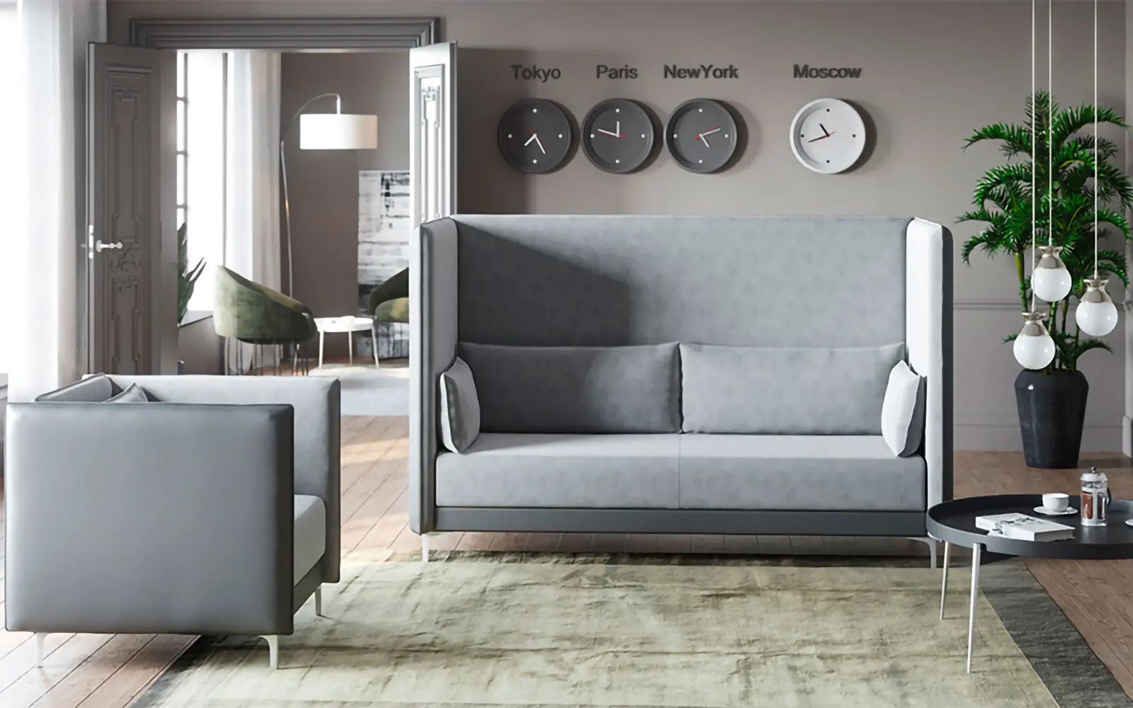 Диваны для офиса ГРАФИТ Н. Вид 1