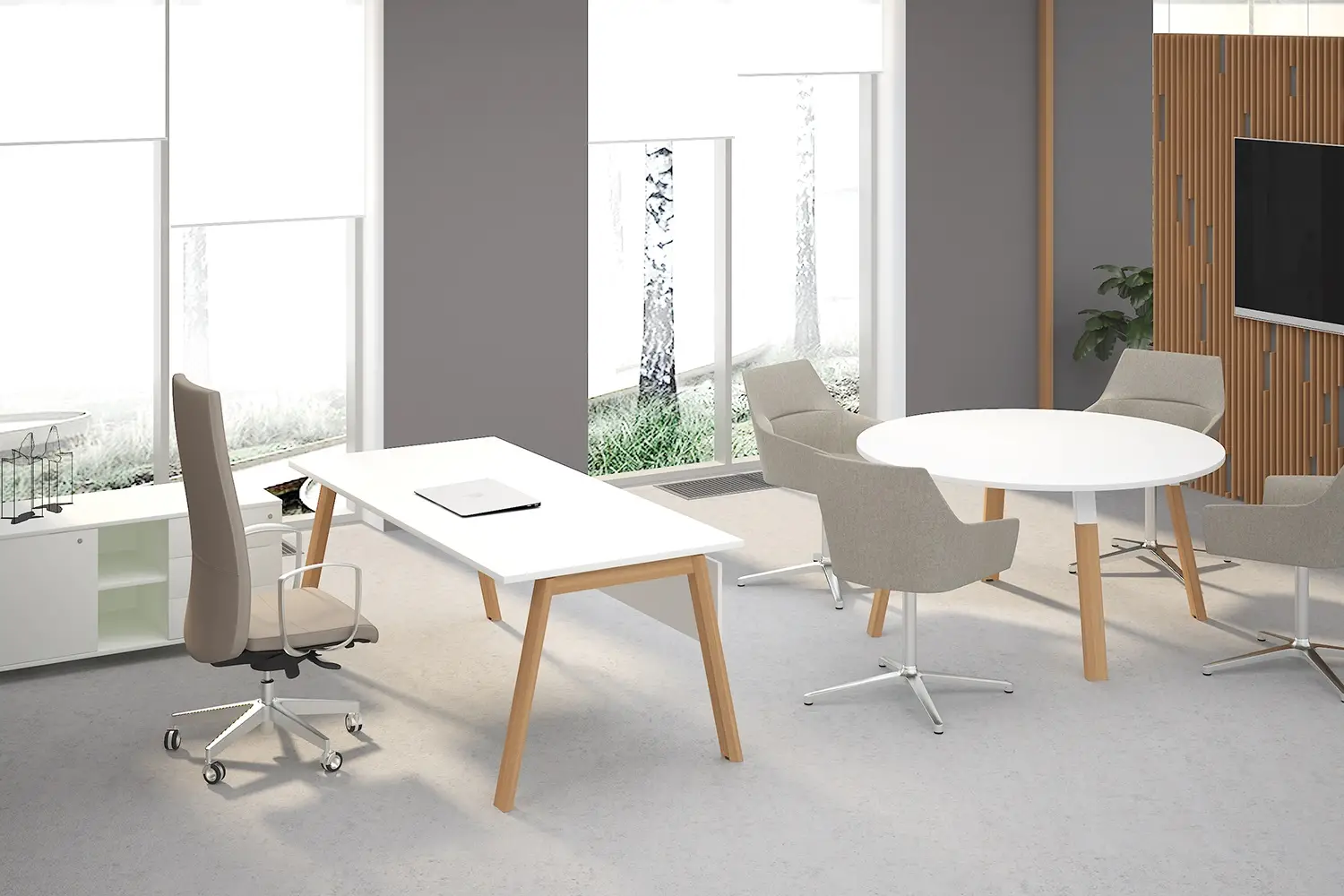 Кабинет руководителя ARTWOOD EXECUTIVE. Стол письменный, стол для переговоров 